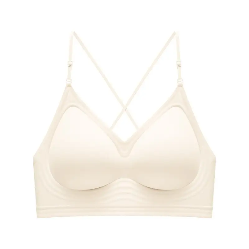 Invisible Seamless Jelly Foundation Liquid Outerwear Women's Non-See-Through Camisole Push-Up Spaghetti Strap Bra