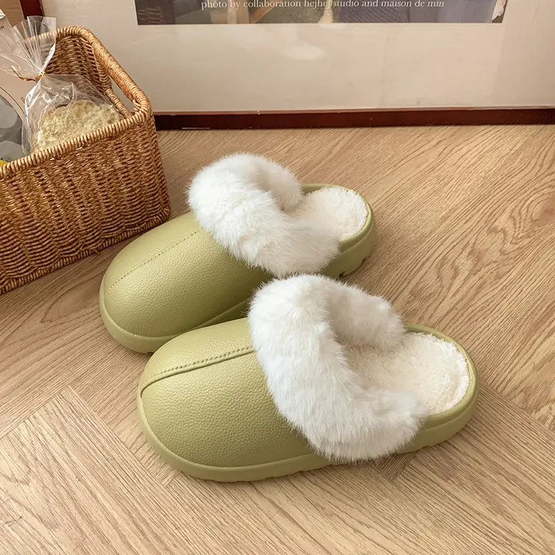Women Winter Soft Slipper Green Bear Shape - Image 15