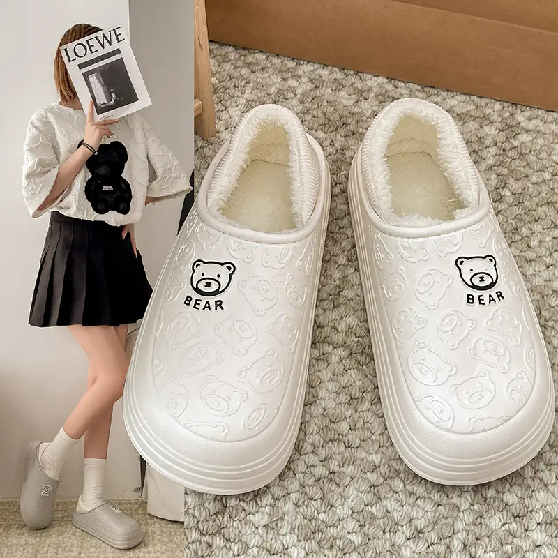Women Winter Soft Slipper Green Bear Shape - Image 21