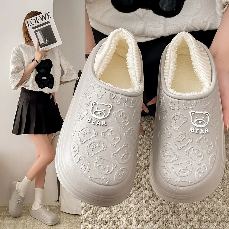 Women Winter Soft Slipper Green Bear Shape - Image 24