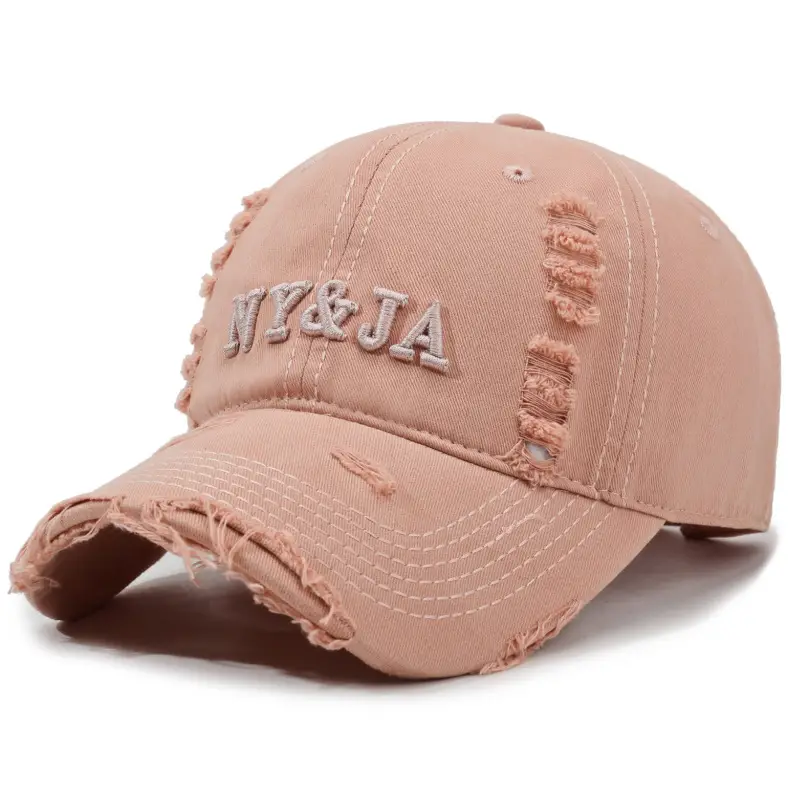 Men Navy Blue Peaked Baseball Cap with Letter Embroidery - Image 4