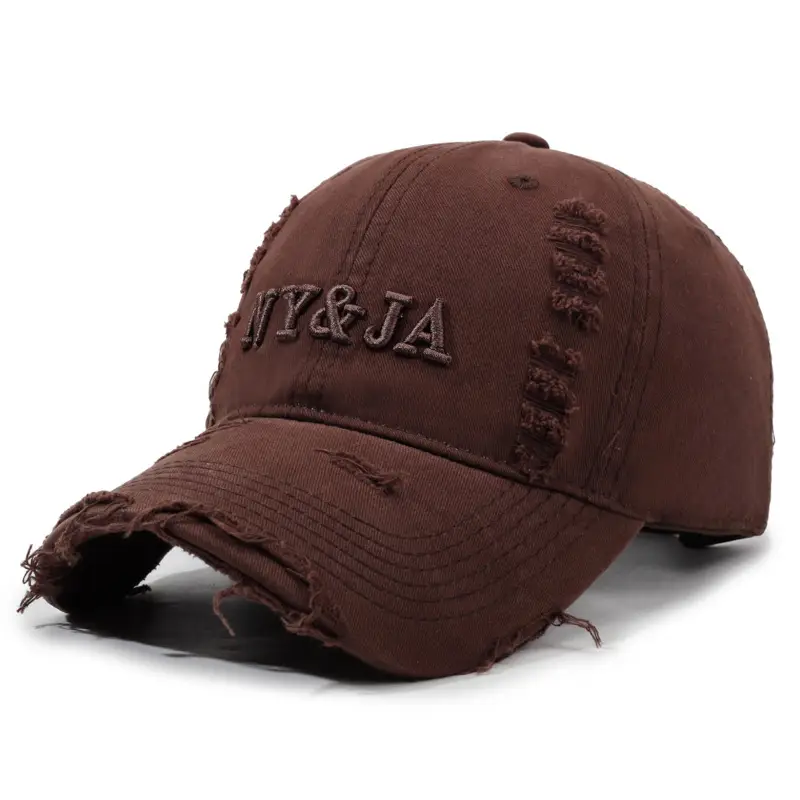 Men Navy Blue Peaked Baseball Cap with Letter Embroidery - Image 8