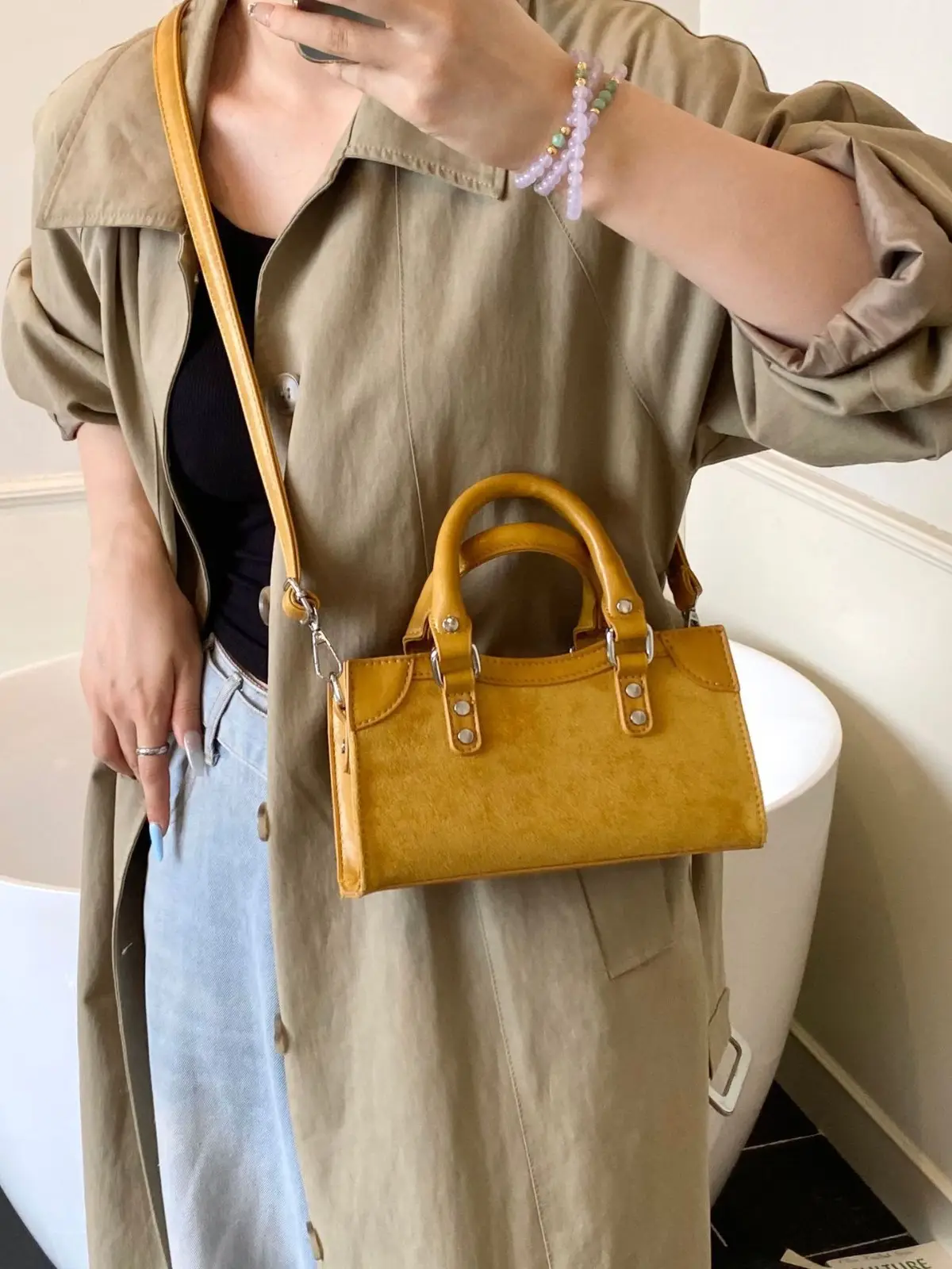 Brown Suede Crossbody Bag for Women