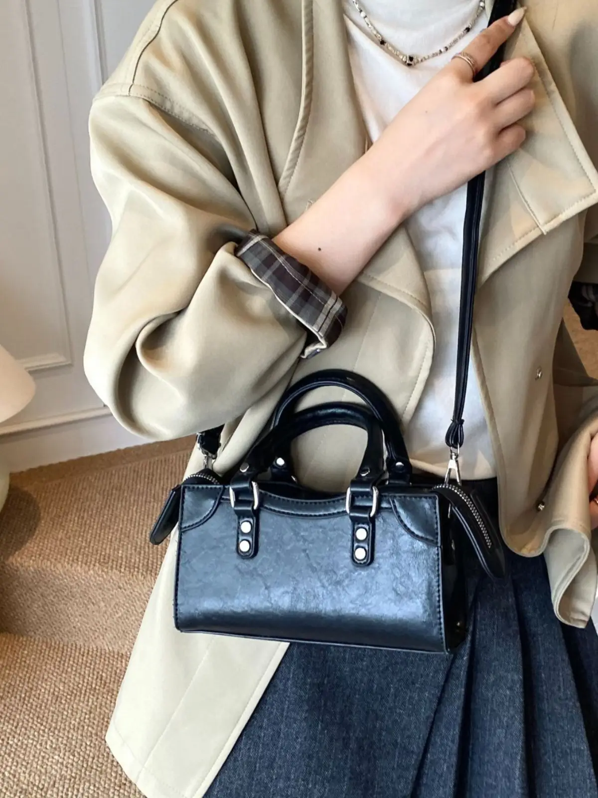 Brown Suede Crossbody Bag for Women