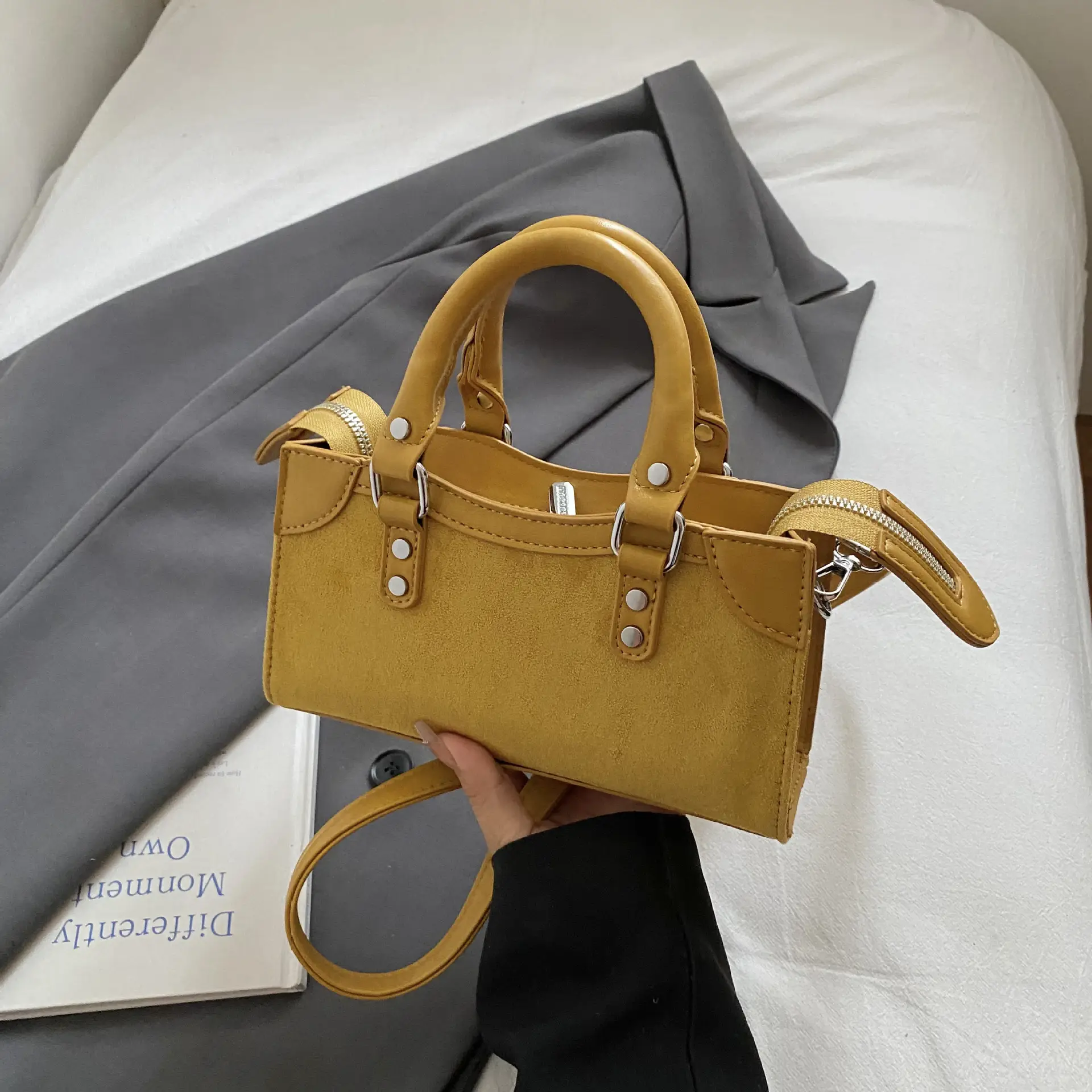 Brown Suede Crossbody Bag for Women