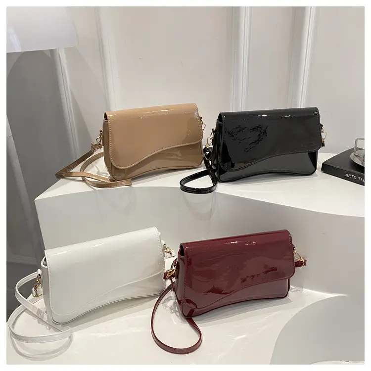 Glossy Patent Leather Crossbody Bag for Women Maroon 2025 — feature 27
