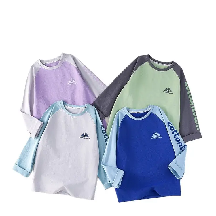 Kids Cotton Quick-Dry T-Shirt Set Green Purple 2025 - Image 9