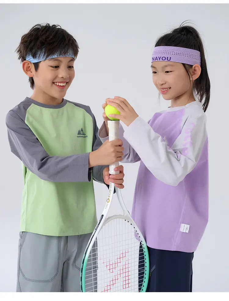 Kids Cotton Quick-Dry T-Shirt Set Green Purple 2025 — feature 20