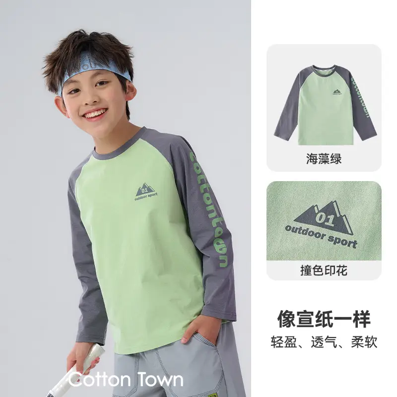 Kids Cotton Quick-Dry T-Shirt Set Green Purple 2025 - Image 3