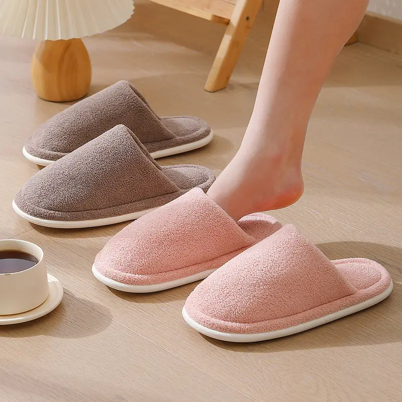 Soft Winter Furry Slippers for Women, Warm Plush, Simple Home Indoor Non-Slip Autumn Cotton Slippers for Men Wholesale - Image 8