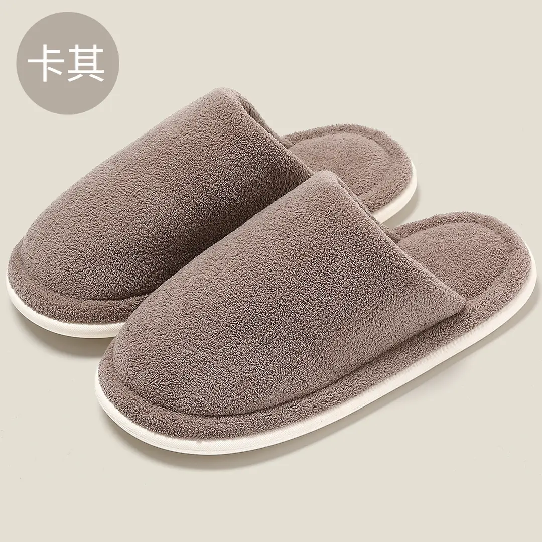 Soft Winter Furry Slippers for Women, Warm Plush, Simple Home Indoor Non-Slip Autumn Cotton Slippers for Men Wholesale - Image 3
