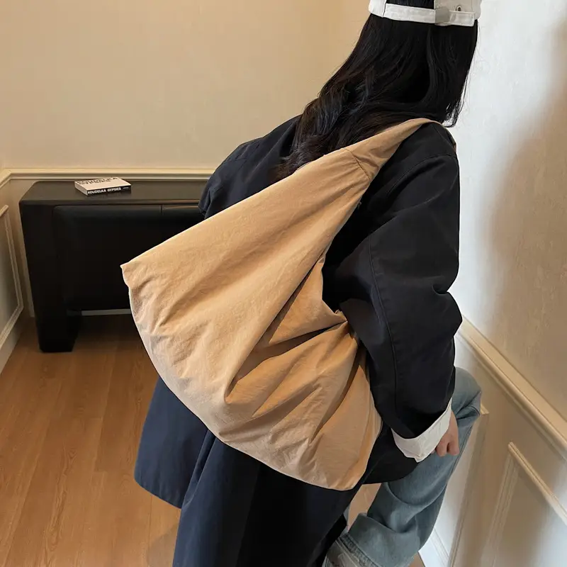 Beige Large Capacity Lazy Style Shoulder Bag - Image 7