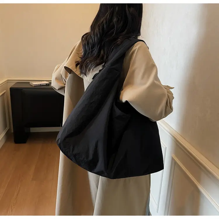 Beige Large Capacity Lazy Style Shoulder Bag — feature 12