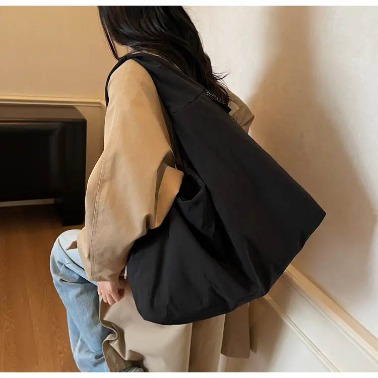 Beige Large Capacity Lazy Style Shoulder Bag — feature 14