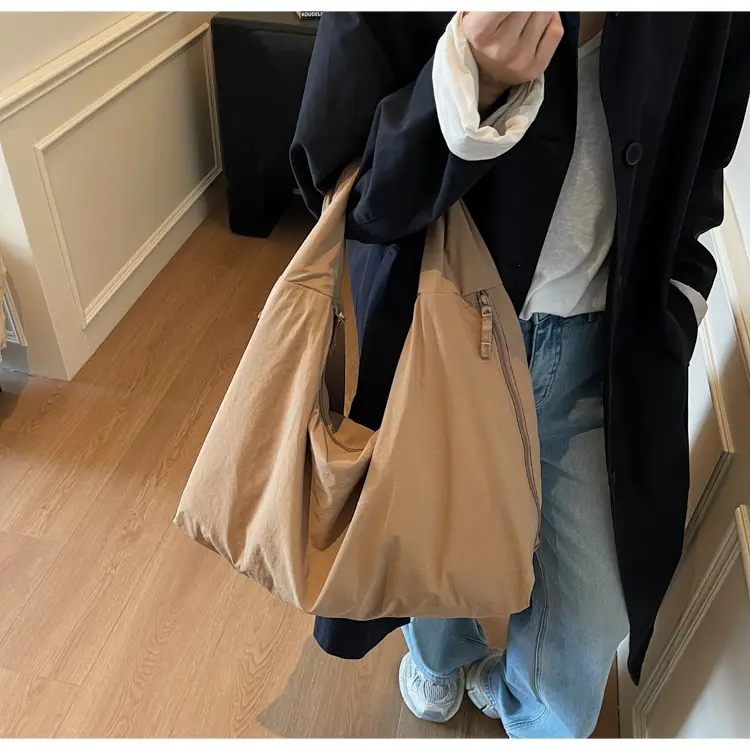 Beige Large Capacity Lazy Style Shoulder Bag — feature 15