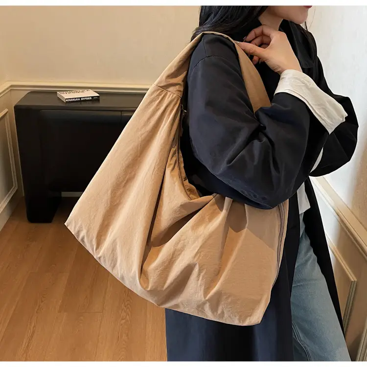 Beige Large Capacity Lazy Style Shoulder Bag — feature 16