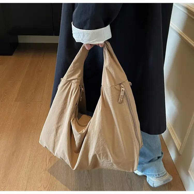 Beige Large Capacity Lazy Style Shoulder Bag — feature 17