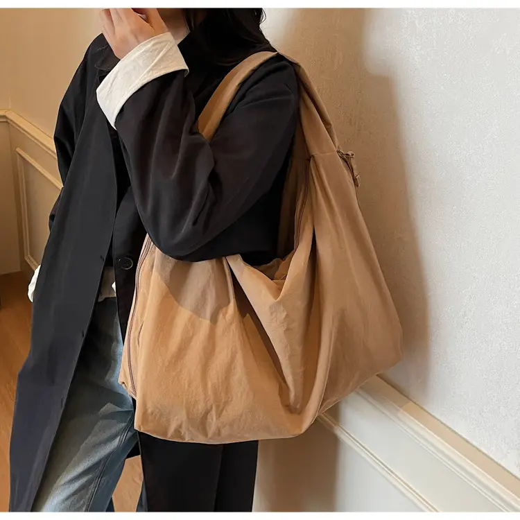 Beige Large Capacity Lazy Style Shoulder Bag — feature 18