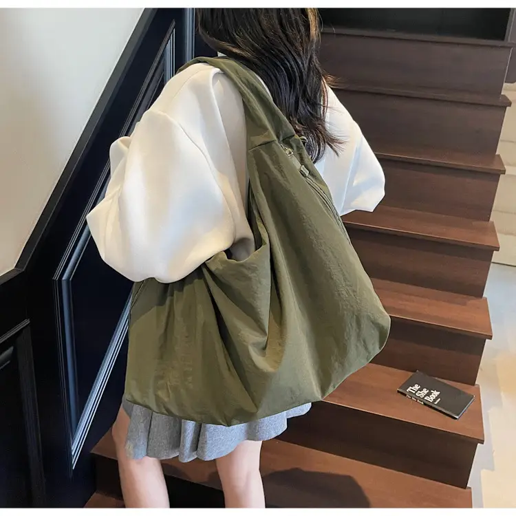 Beige Large Capacity Lazy Style Shoulder Bag — feature 21