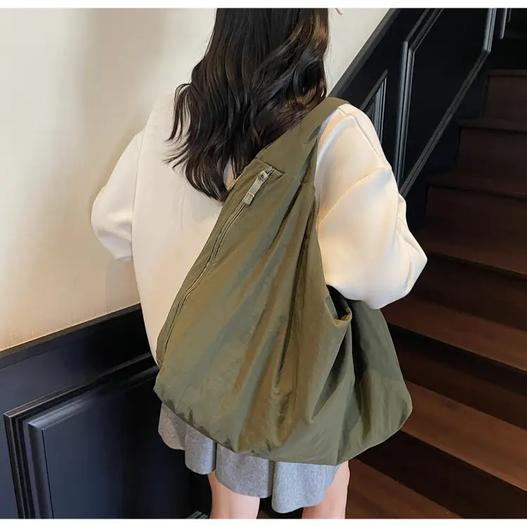 Beige Large Capacity Lazy Style Shoulder Bag — feature 22