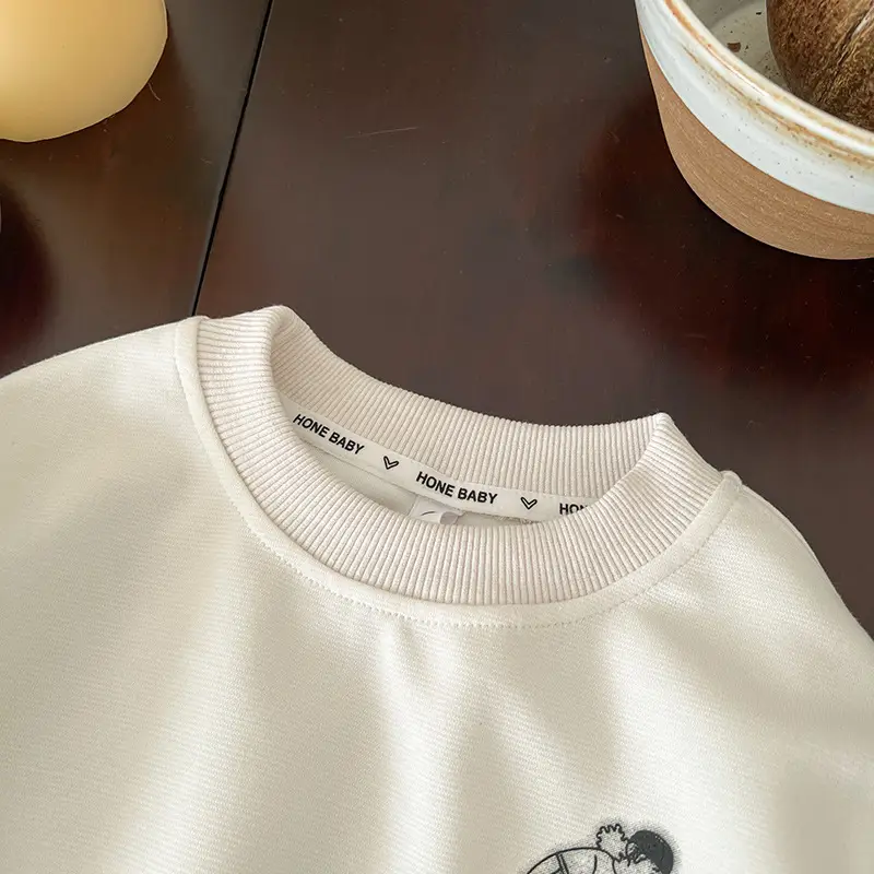 Boys' White Cotton Sweatshirt Long Sleeve Autumn 2025 - Image 3