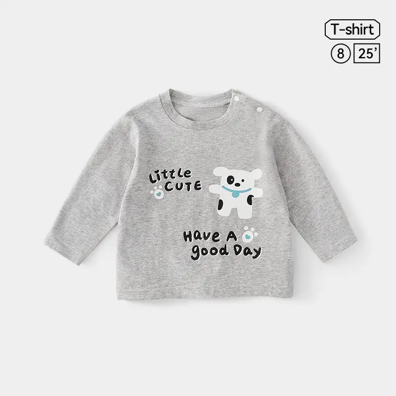 Jingqi Kids T-Shirt Pure Cotton Baby Boys Girls Green - Image 2