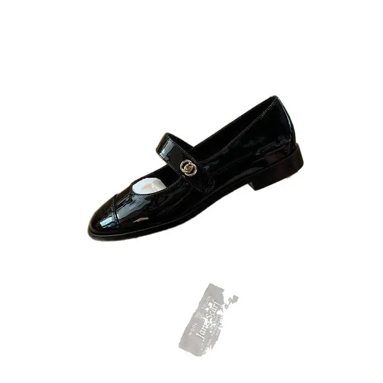 Women's Buckle Mary Jane Flats Low Heel Leather - Image 7