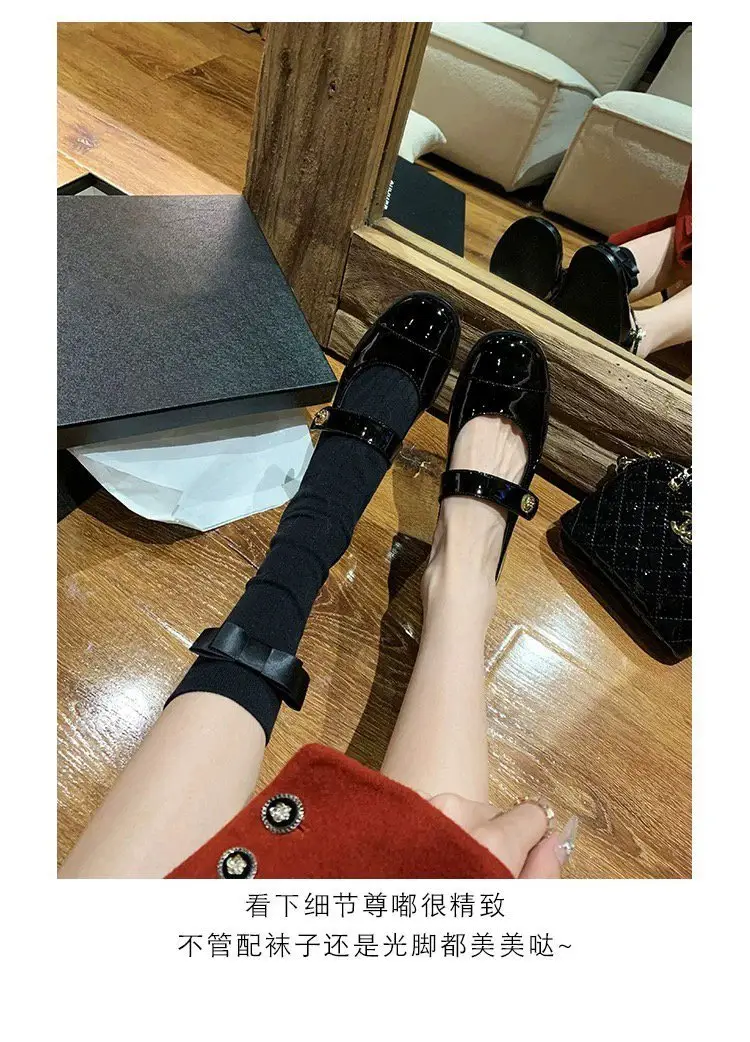Women's Buckle Mary Jane Flats Low Heel Leather — feature 10