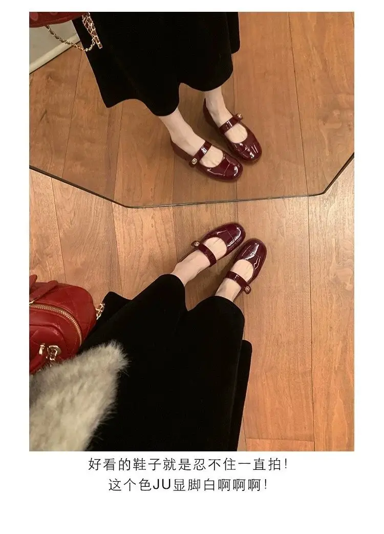 Women's Buckle Mary Jane Flats Low Heel Leather — feature 11