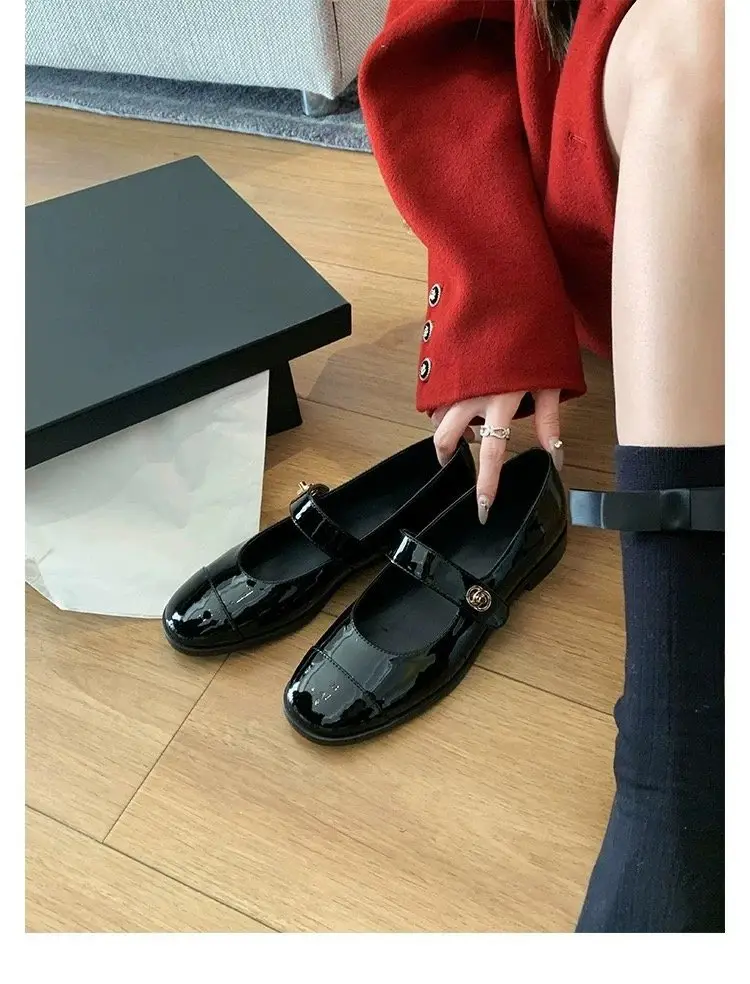 Women's Buckle Mary Jane Flats Low Heel Leather — feature 20