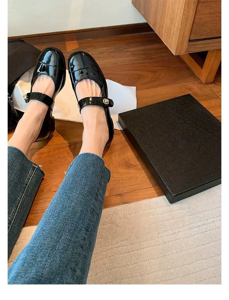 Women's Buckle Mary Jane Flats Low Heel Leather — feature 28