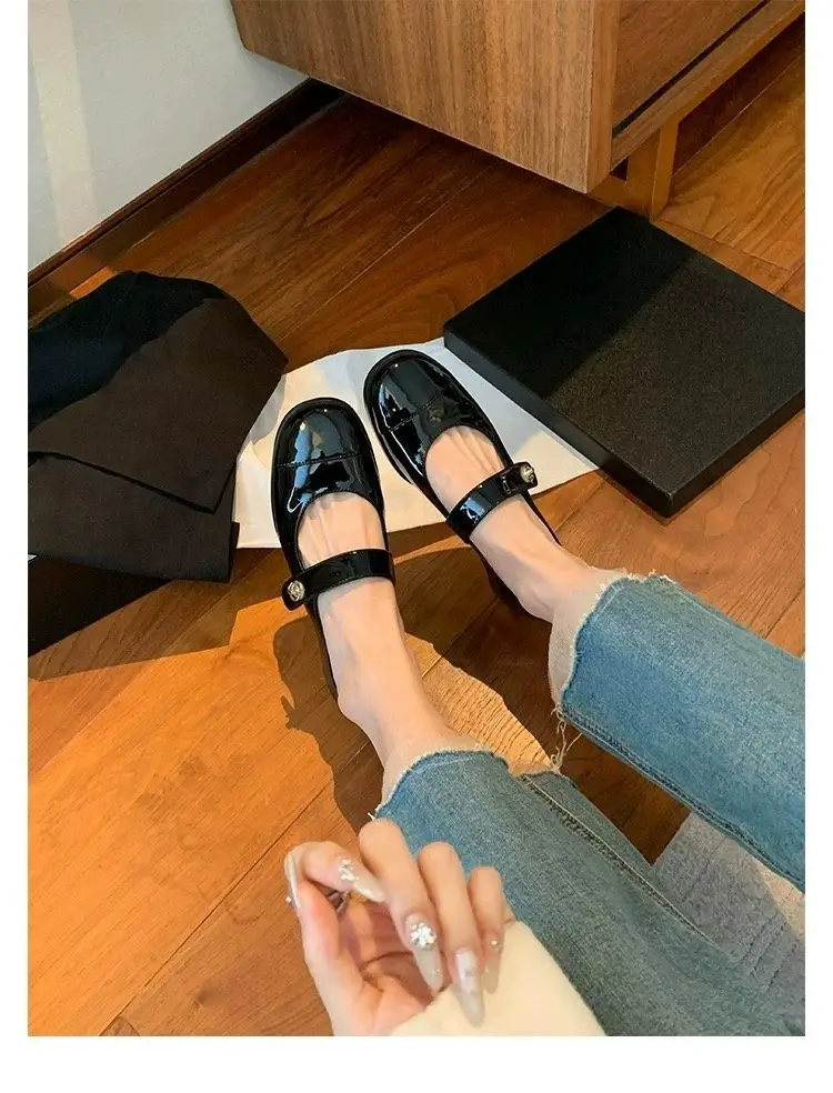 Women's Buckle Mary Jane Flats Low Heel Leather — feature 29
