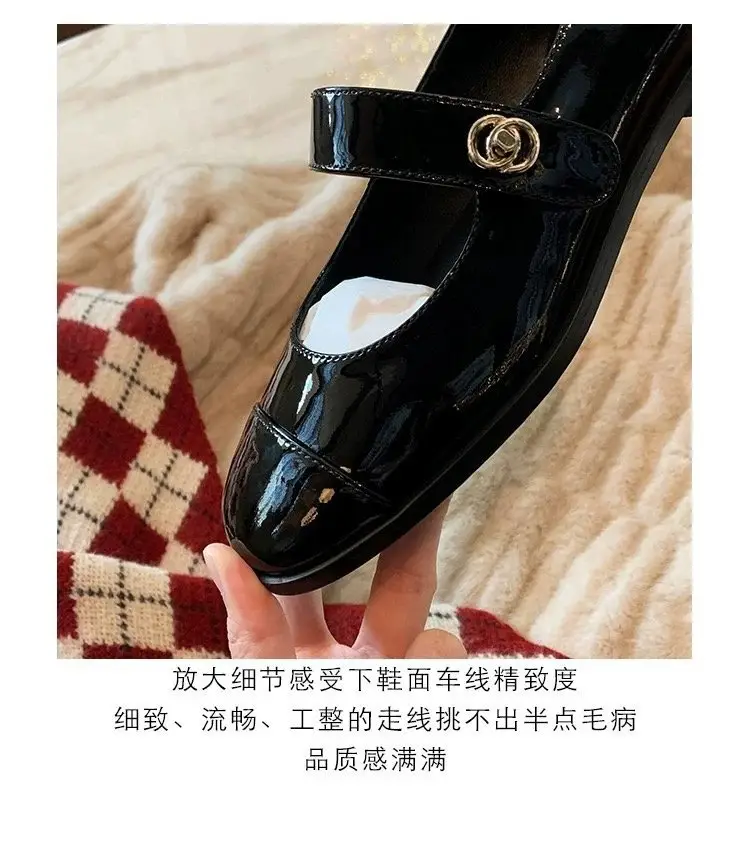 Women's Buckle Mary Jane Flats Low Heel Leather — feature 7