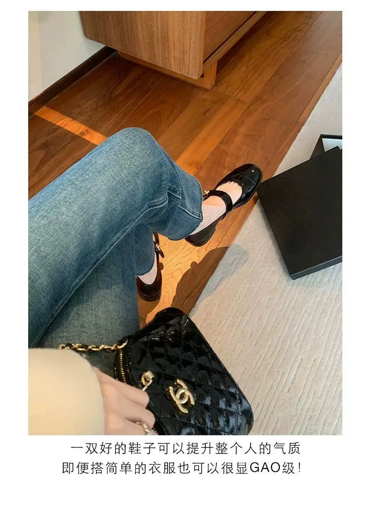 Women's Buckle Mary Jane Flats Low Heel Leather — feature 8