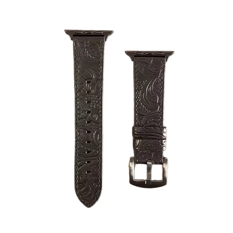 Apple Watch Strap with Retro Crazy Horse Print Genuine Leather Iwatchse11/10987654Ultra