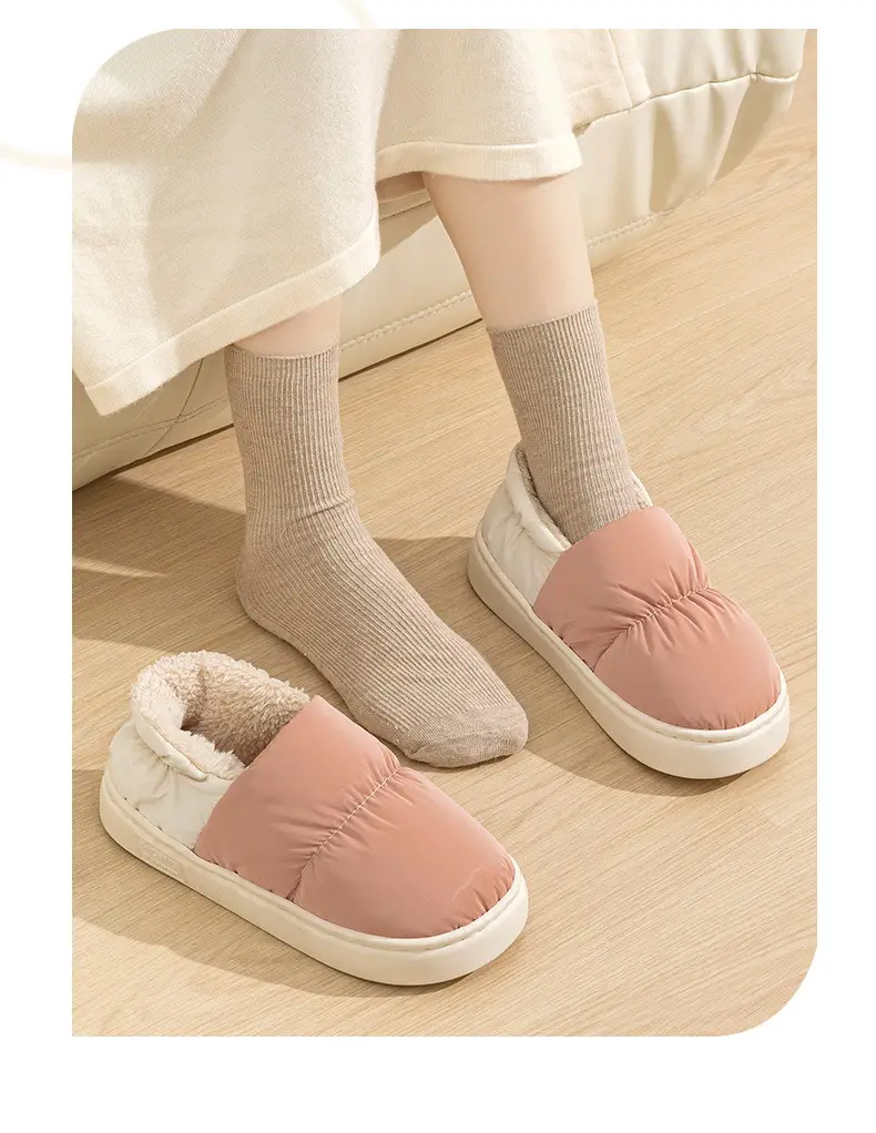 Cotton Slippers with Heel Cover for Outdoor Wear in Autumn and Winter, Thickened Postpartum Non-Slip Women's Cotton Shoes, Men's Wholesale, Waterproof with a Stepping-On-Clouds Feel — feature 6