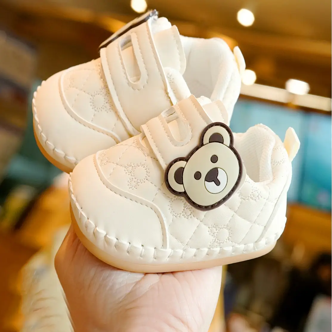 Baby Shoes White Soft Sole 0-1 Year Old
