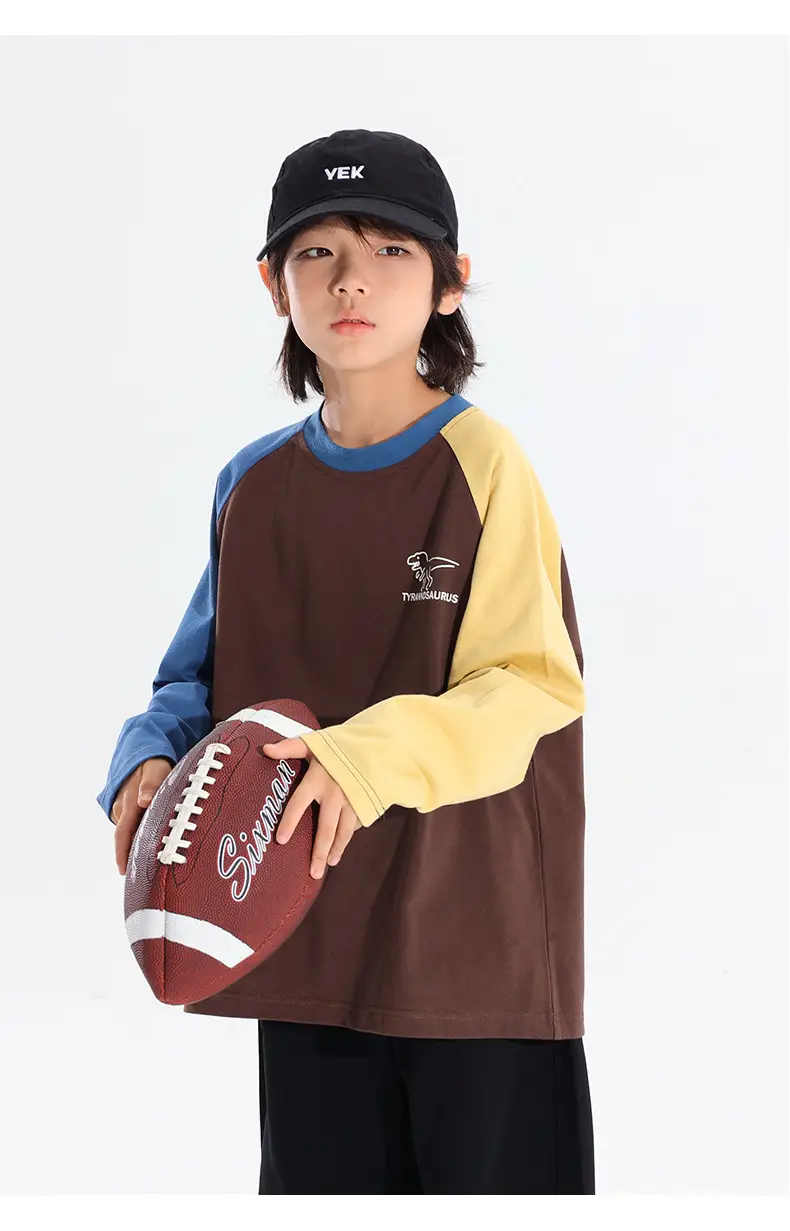 Boys Raglan Long Sleeve T-Shirt Dinosaur Print 2025 — feature 14