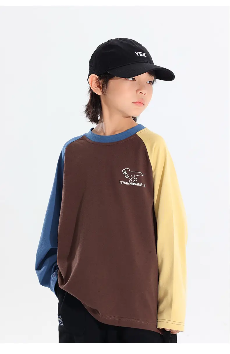 Boys Raglan Long Sleeve T-Shirt Dinosaur Print 2025 - Image 2
