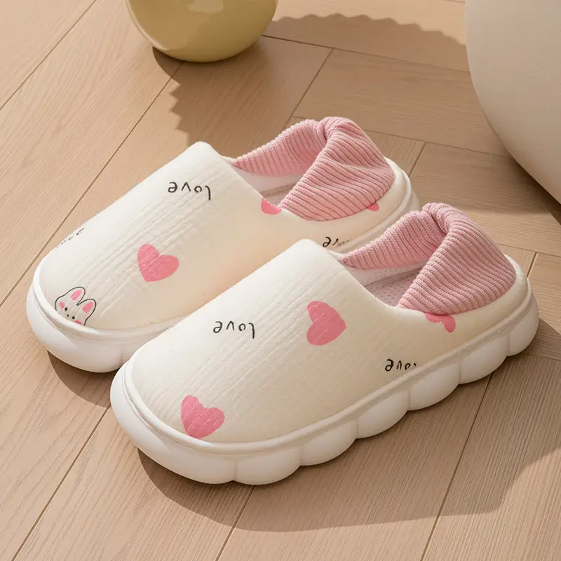 Breathable and Comfortable Postpartum Shoes for Women, Four-Season Quiet, Non-Slip, Anti-Odor Bag and Postpartum Confinement Thick-Soled Autumn and Winter Slippers for Women
