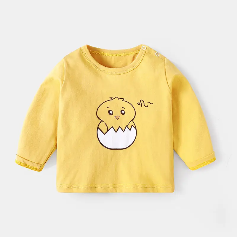 Kids Long Sleeve T-Shirt White Blue Yellow Bear Print