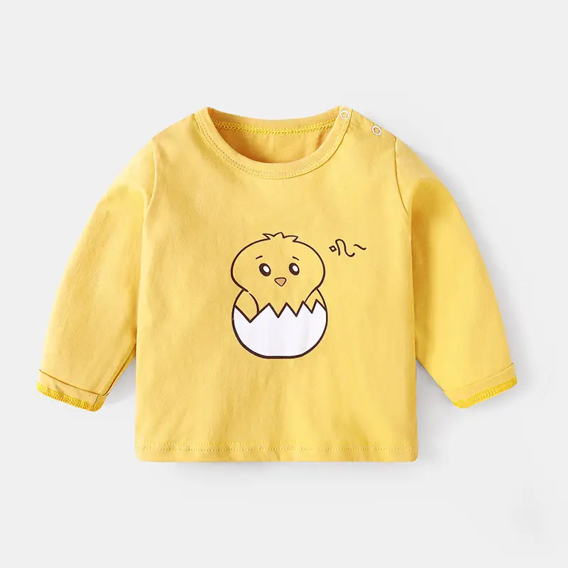 Kids Long Sleeve T-Shirt White Blue Yellow Bear Print