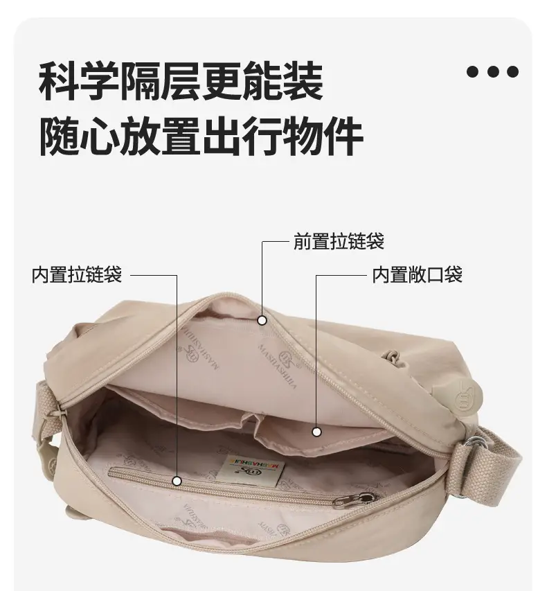 Women's Lightweight Square Crossbody Bag Multi Layer Portable — feature 5