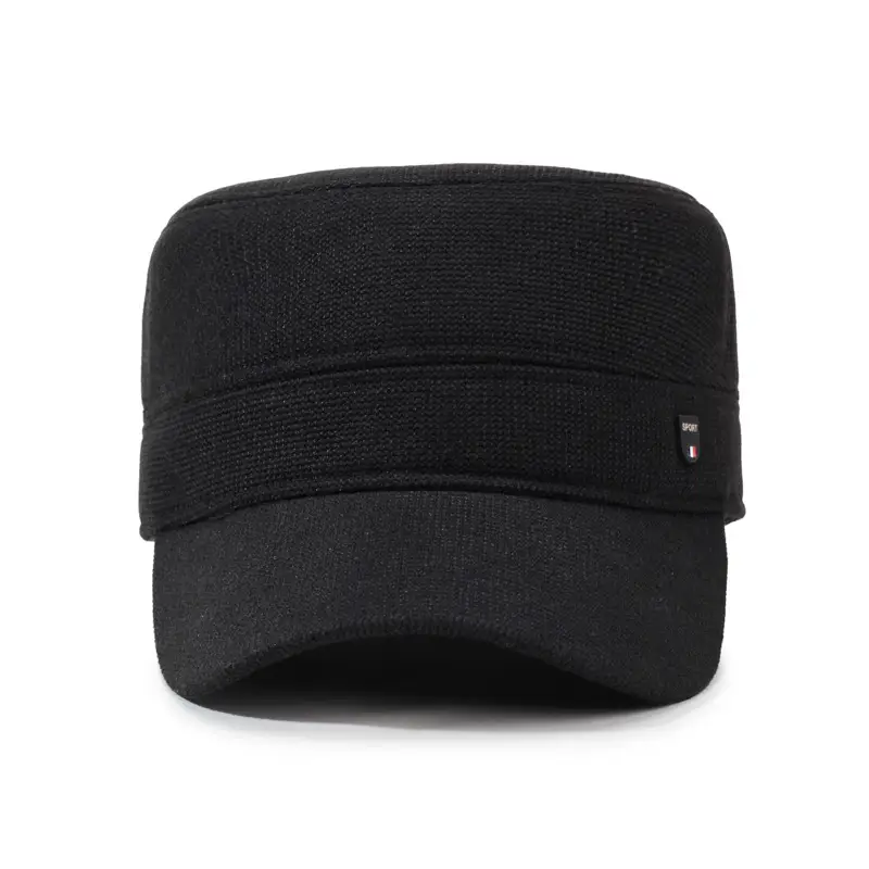 Men Black Cold Proof Flat Cap Cap Clothing Accessories - Image 5
