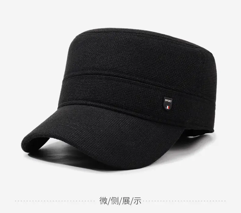 Men Black Cold Proof Flat Cap Cap Clothing Accessories — feature 9