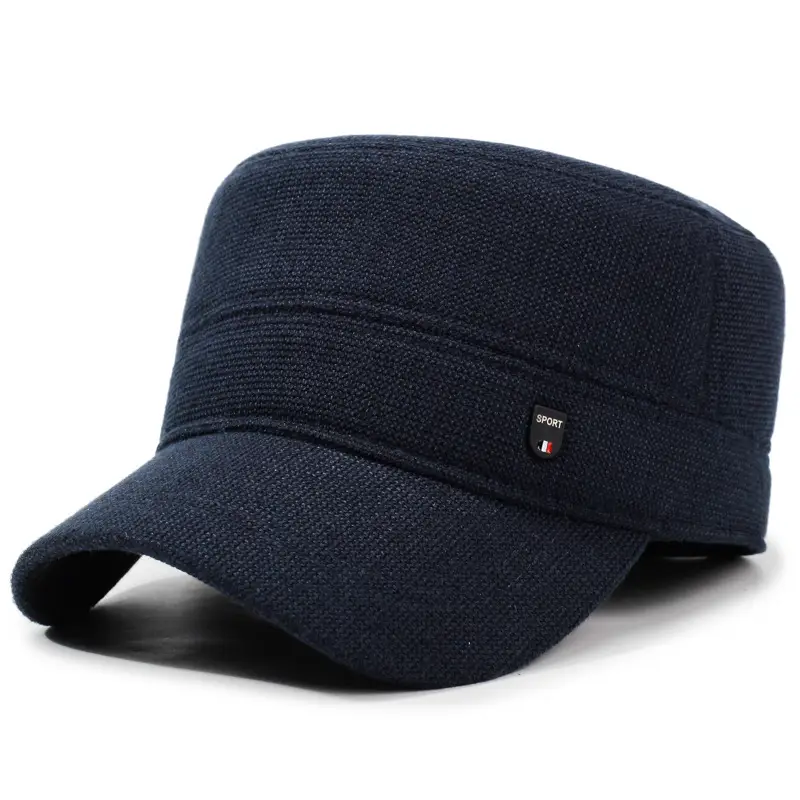 Men Black Cold Proof Flat Cap Cap Clothing Accessories - Image 3