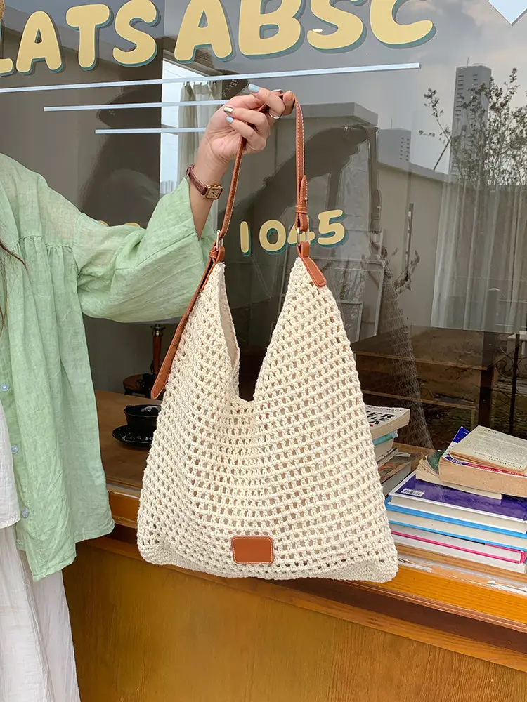 Women Woven Hollow Bag Light Green 2026 - Image 3