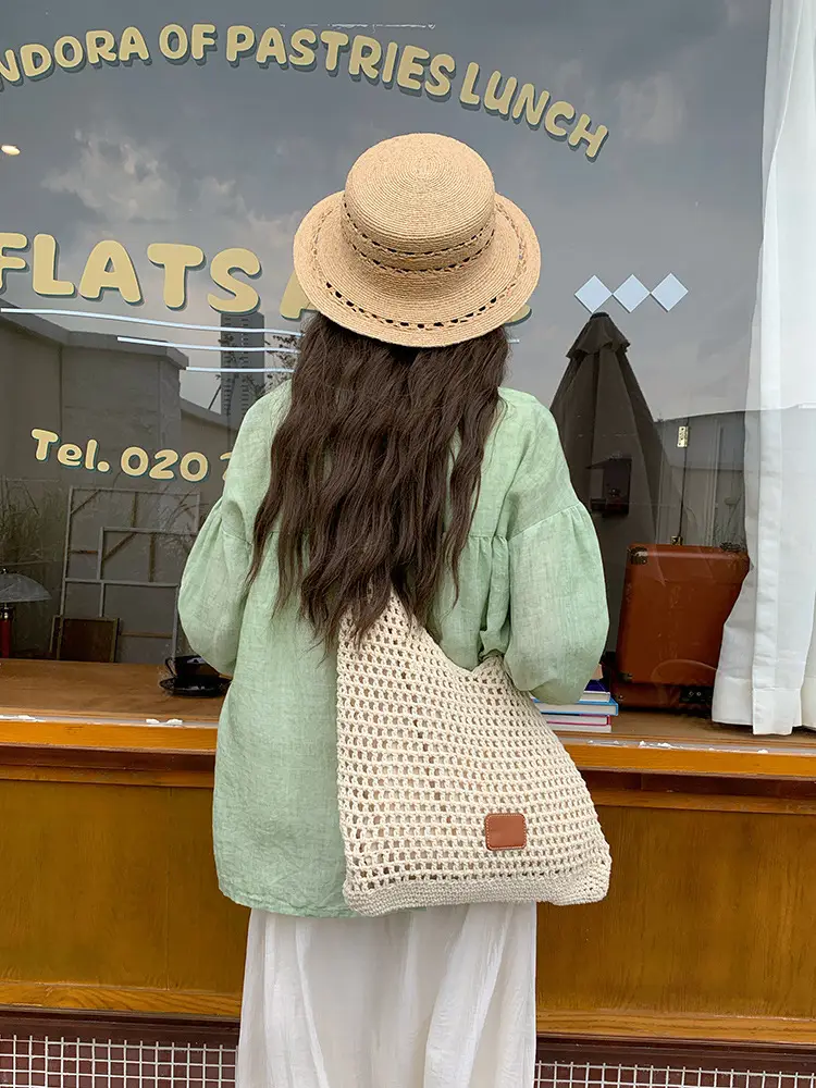 Women Woven Hollow Bag Light Green 2026 - Image 4