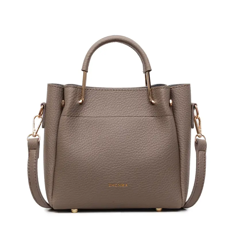 Women Retro Brown Bucket Bag Large Capacity Commuter Crossbody luggage and leather goods - Image 2
