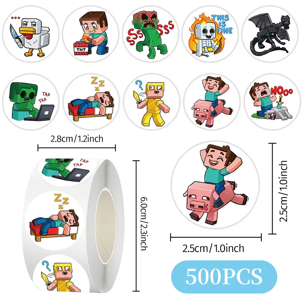 Minecraft Sticker Roll Internet Celebrity Hot Style Creative DIY Handbook Material Stationery Notebook Decorative Tape Wholesale — feature 3